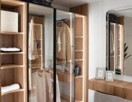 displayed clothes portray the role of lighting in the closet