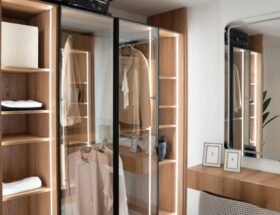 displayed clothes portray the role of lighting in the closet